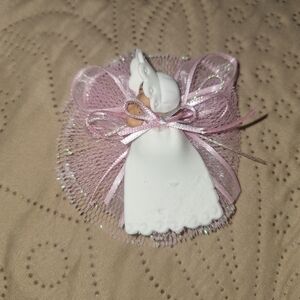 12 Sleeping Baby With Baptism Gown el  with Pink Bow